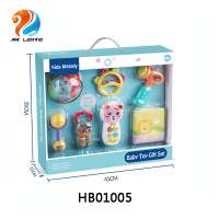 2020 New style baby rattle toys gift set nany rattle set with soft cloth book animal phone call and balls