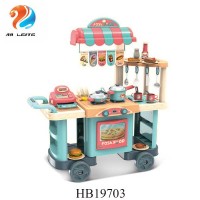 Hot sale Home role playing Kids pretend plastic kitchen set toys cooking game fast food shop kitchen toy for children