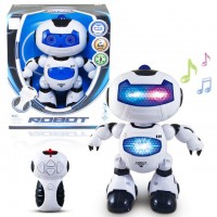 RC robot toy plastic electric 360 degree rotation robot with music&dance